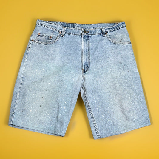 Custom Levi 560 Rhinestone Shorts Jorts Summer Casual Denim Loose Fit Sz 42