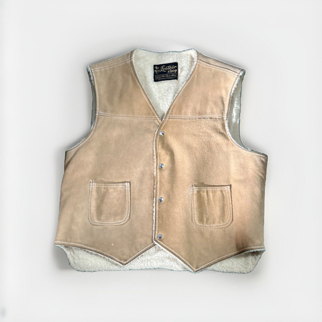 70s Sears The Leather Shop Suede Leather Vest