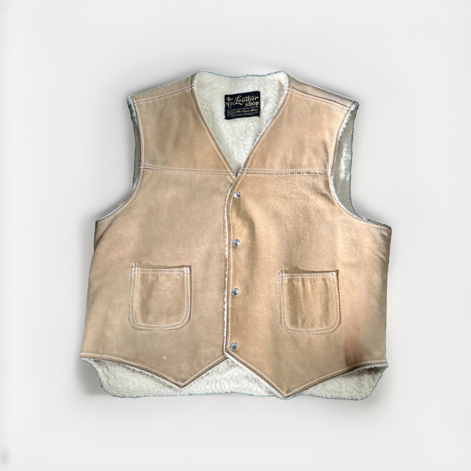 70s Sears The Leather Shop Suede Leather Vest