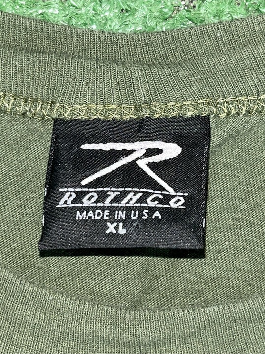 Vintage Rothco Military Olive Green Blank Tee