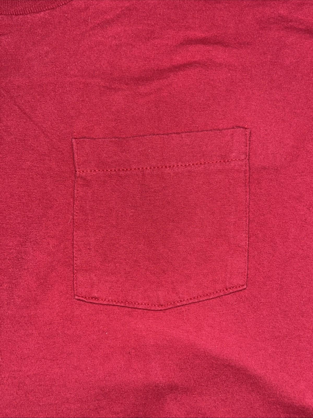 Vintage 80s 90s BVD Single Stitch Blank Selvedge Pocket T Shirt Red Size XL USA