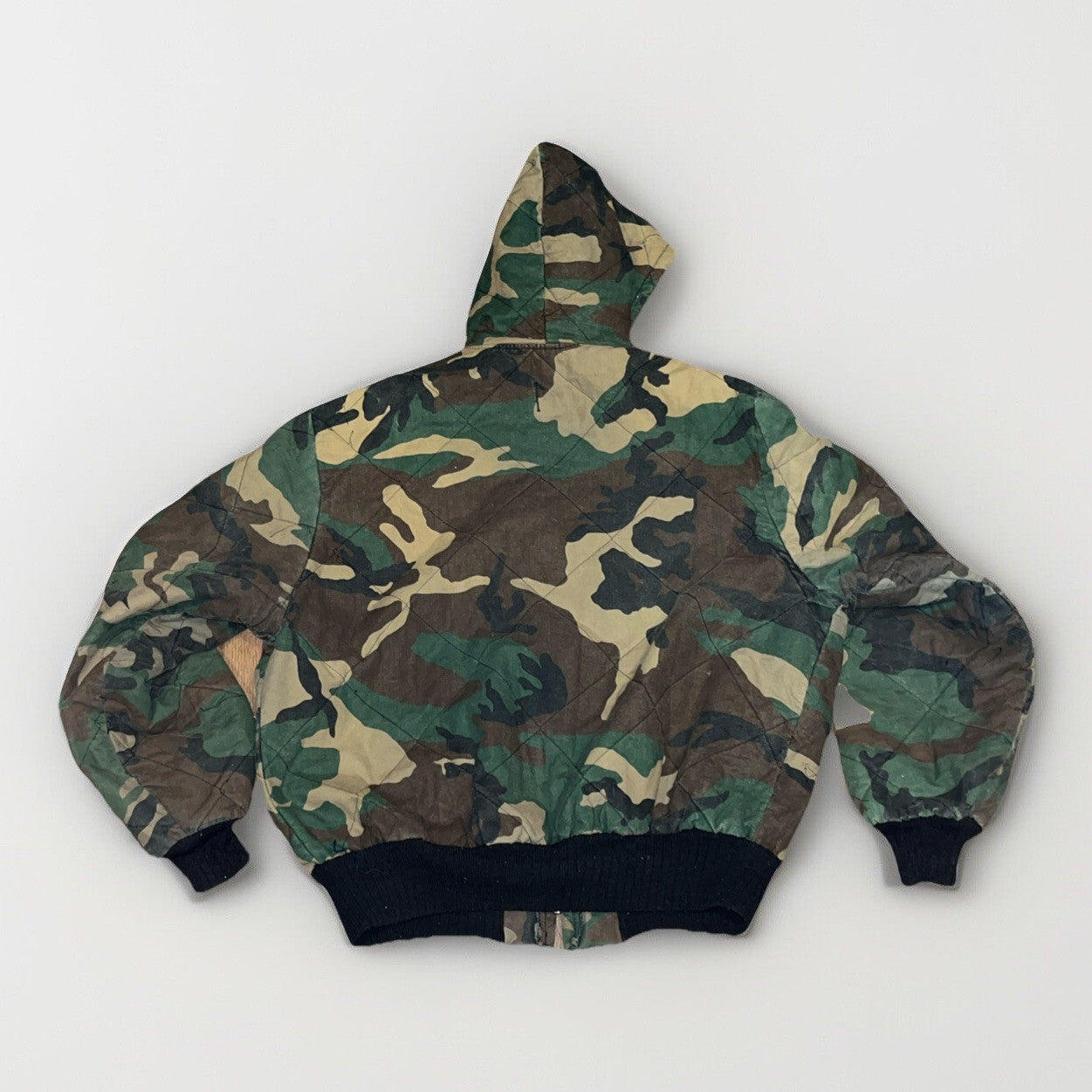 Vintage Woodfield Camo Quilted Hooded Coat