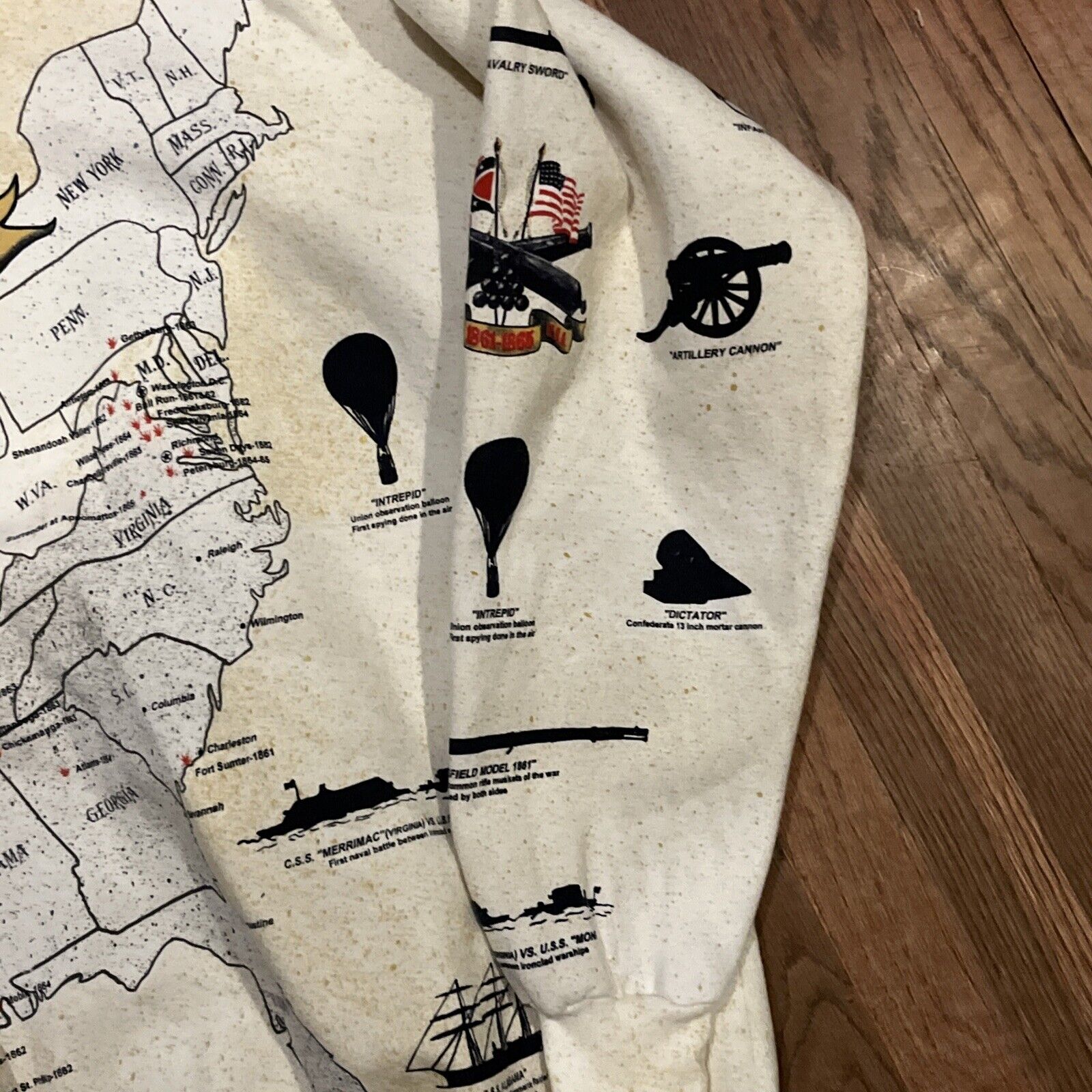 Vintage Civil War AOP Crewneck Sweatshirt