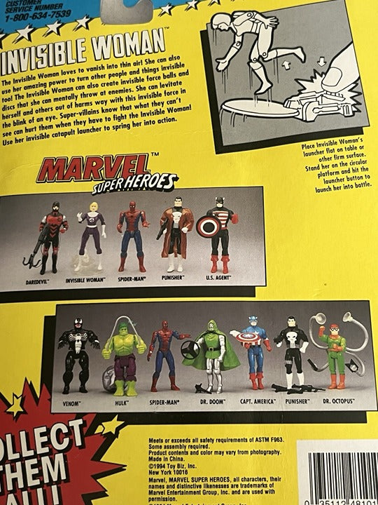 Vintage 1994 Toy Biz Marvel Fantastic Four Invisible Woman Action Figure