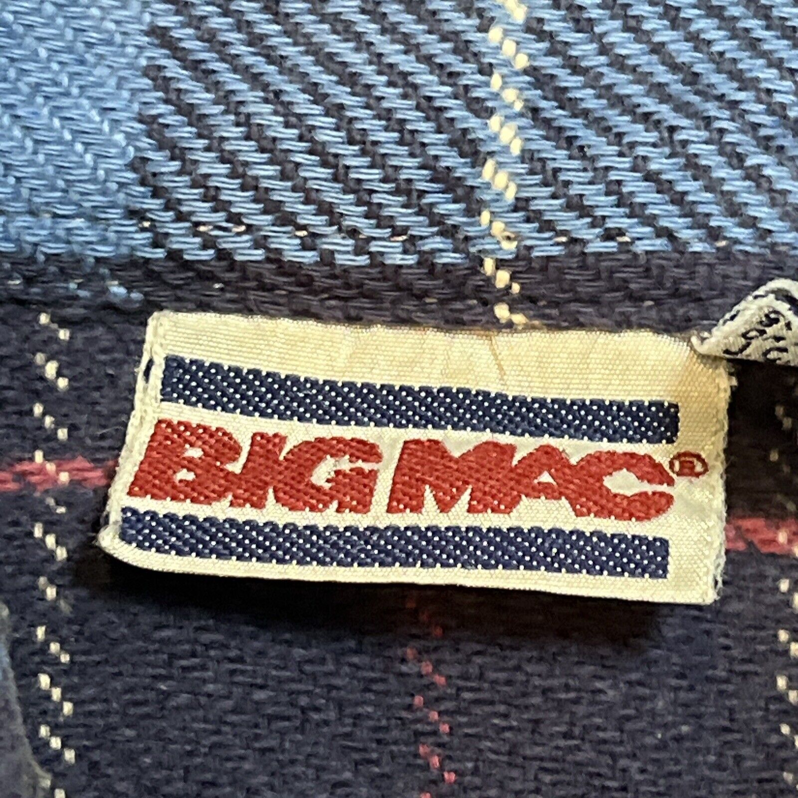 Vintage BIG MAC Shirt Mens L Flannel Workwear Check Plaid Button Faded