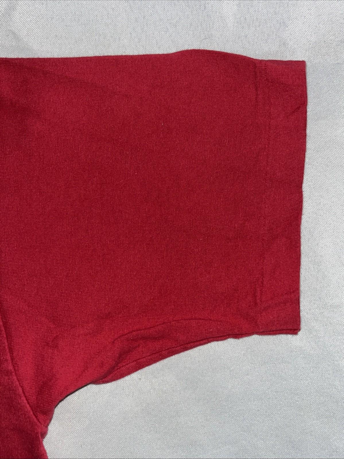 Vintage 80s 90s BVD Single Stitch Blank Selvedge Pocket T Shirt Red Size XL USA