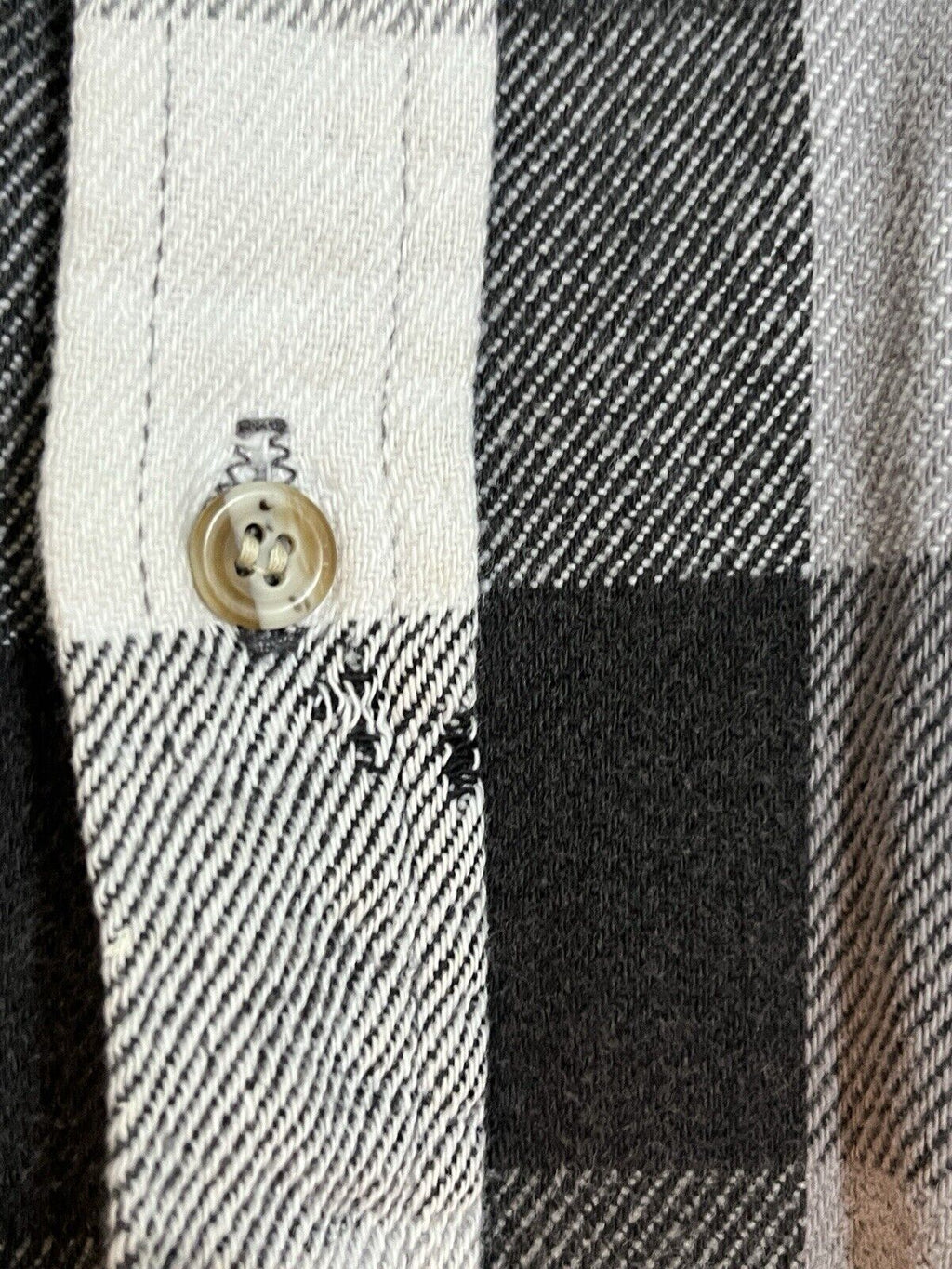 VTG Five Brothers Mens L Black Plaid Heavy Flannel Button Up Long Sleeve Shirt