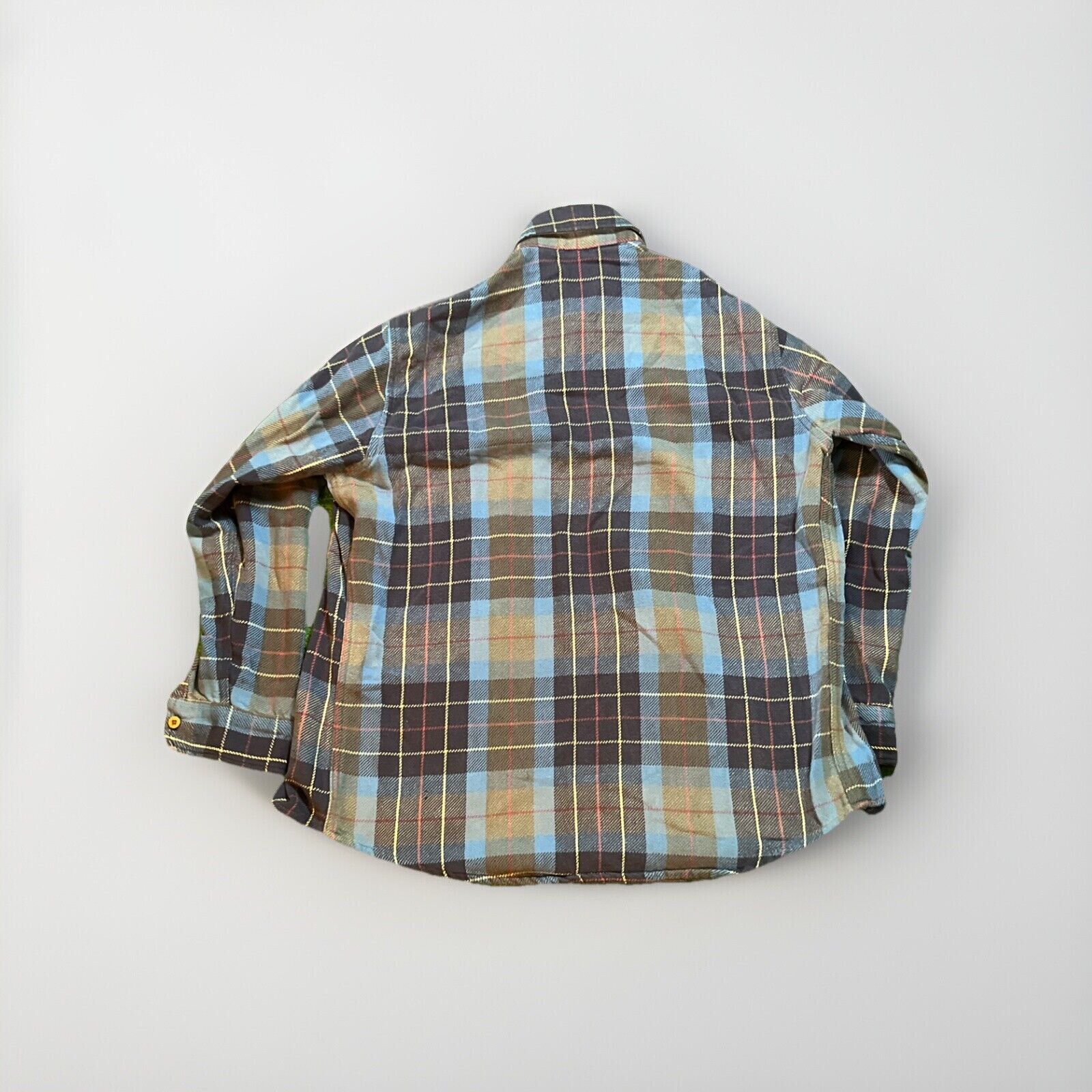 Vintage BIG MAC Shirt Mens L Flannel Workwear Check Plaid Button Faded
