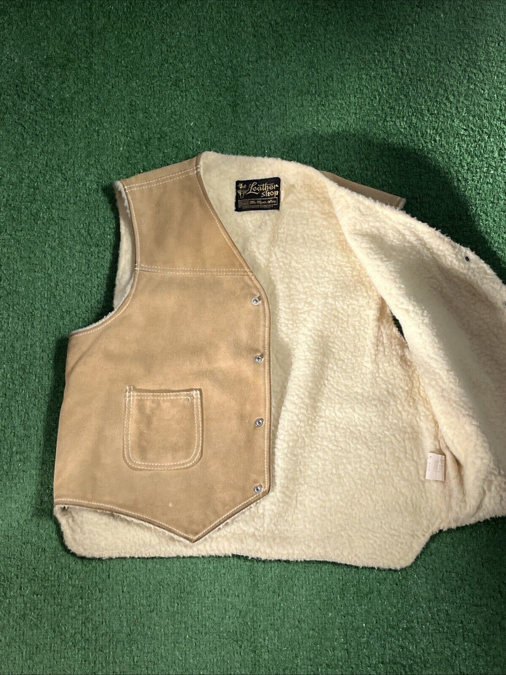 70s Sears The Leather Shop Suede Leather Vest
