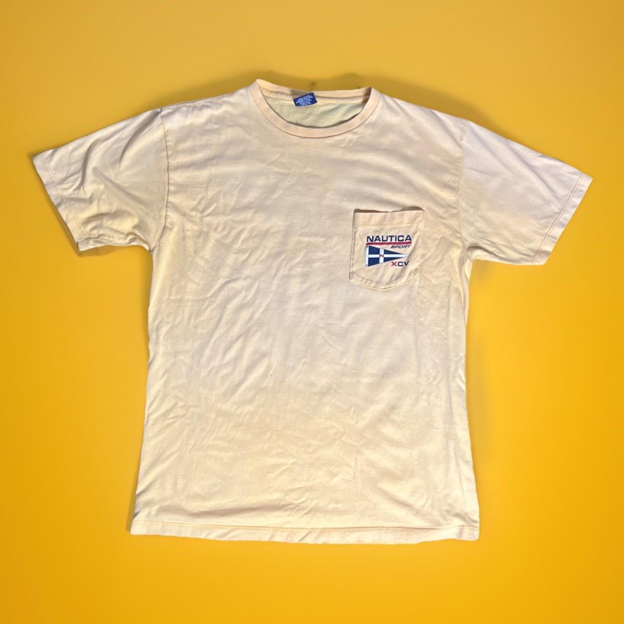 Vintage Nautica Sport Faded Yellow Pocket T Shirt