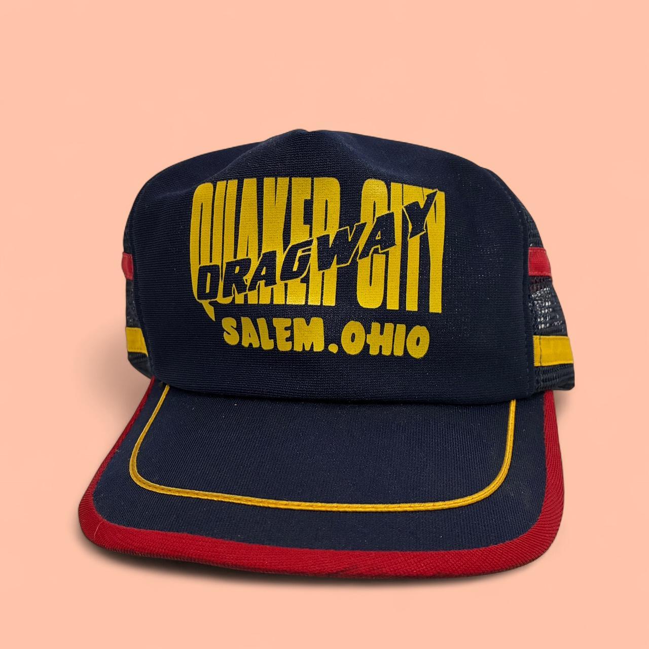 Vintage Navy And Yellow Quaker Trucker Hat