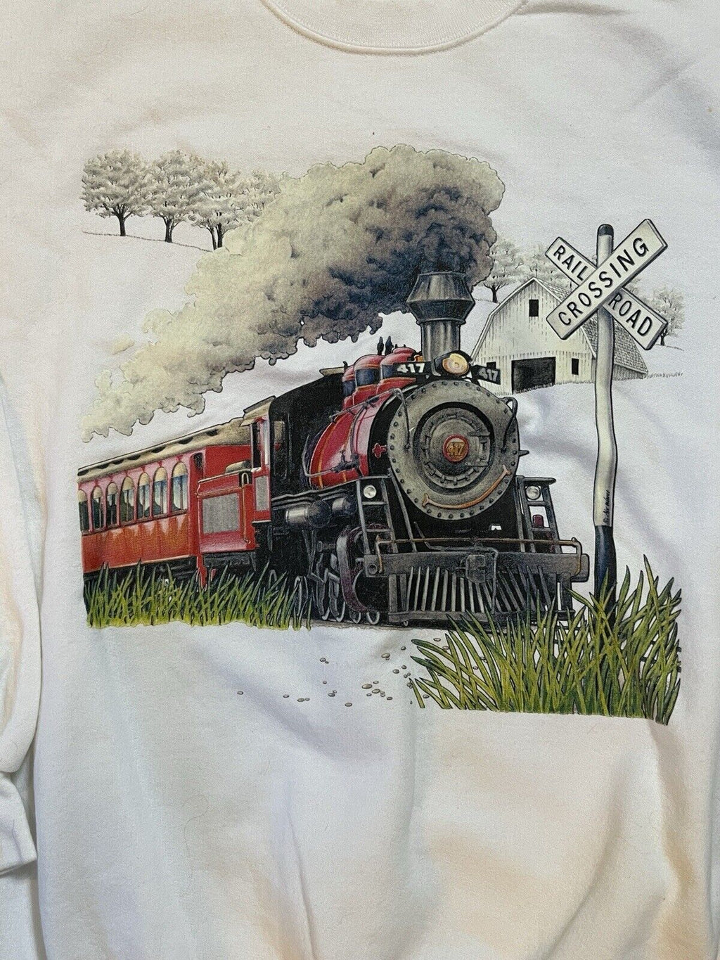 Vintage 90s Hanes Train Crewneck Sweatshirt