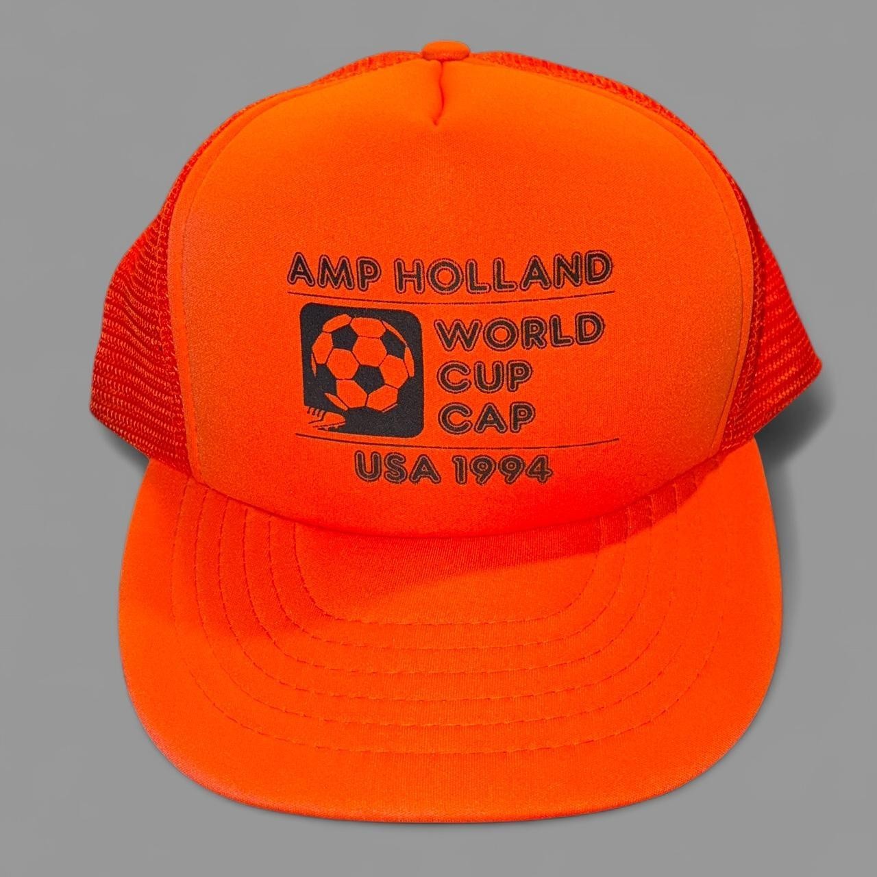 Vintage 1994 Orange Amp Holland World Cup Soccer Trucker Hat Snapback