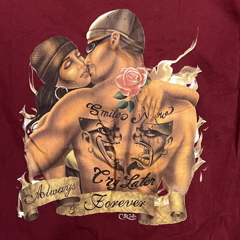 Vintage Y2K Laugh Now Cry Later Cholo T Shirt