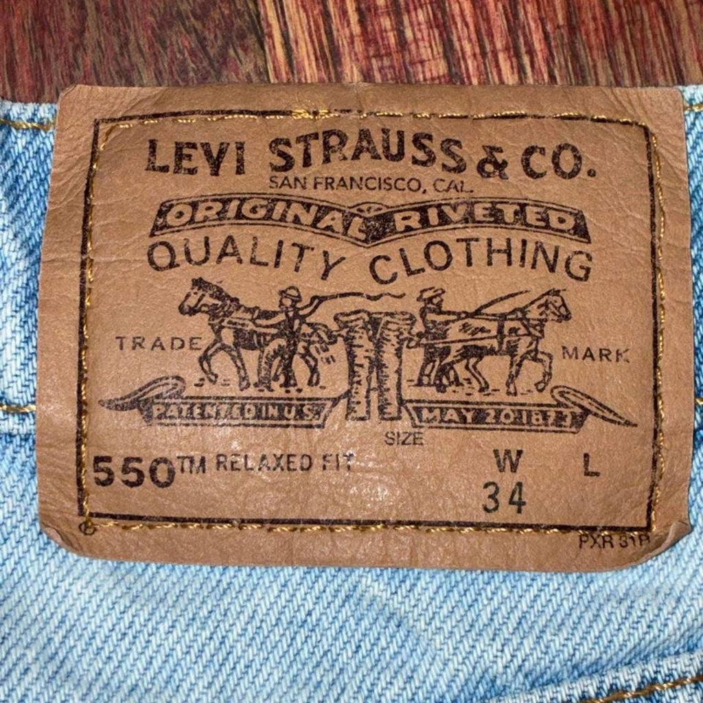 Vintage Levi's 550 Orange Tab Denim Shorts
