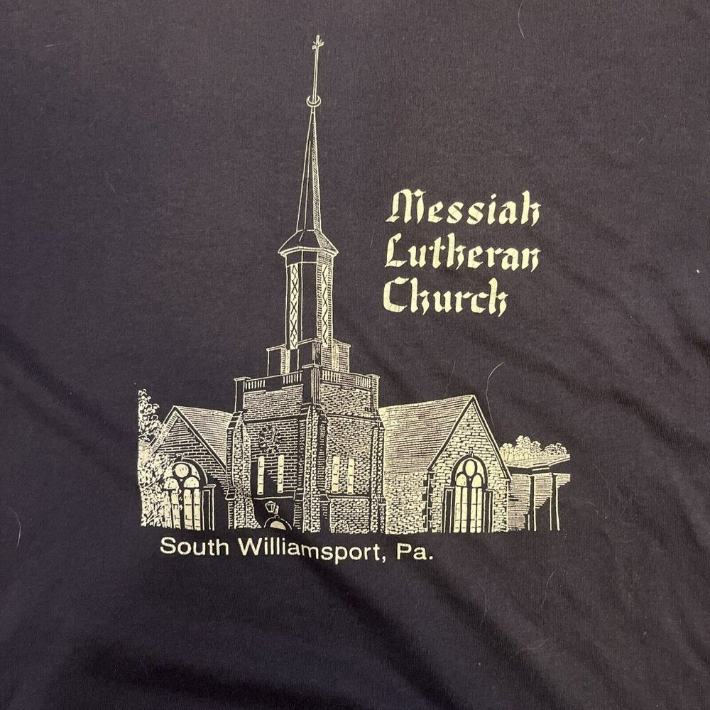 Vintage Messiah Lutheran Church Jerzees Single Stitch T Shirt