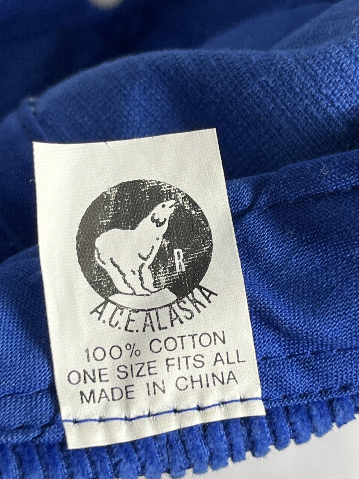 Vintage 90s Alaska Polar Bear Corduroy Snapback Rope Hat