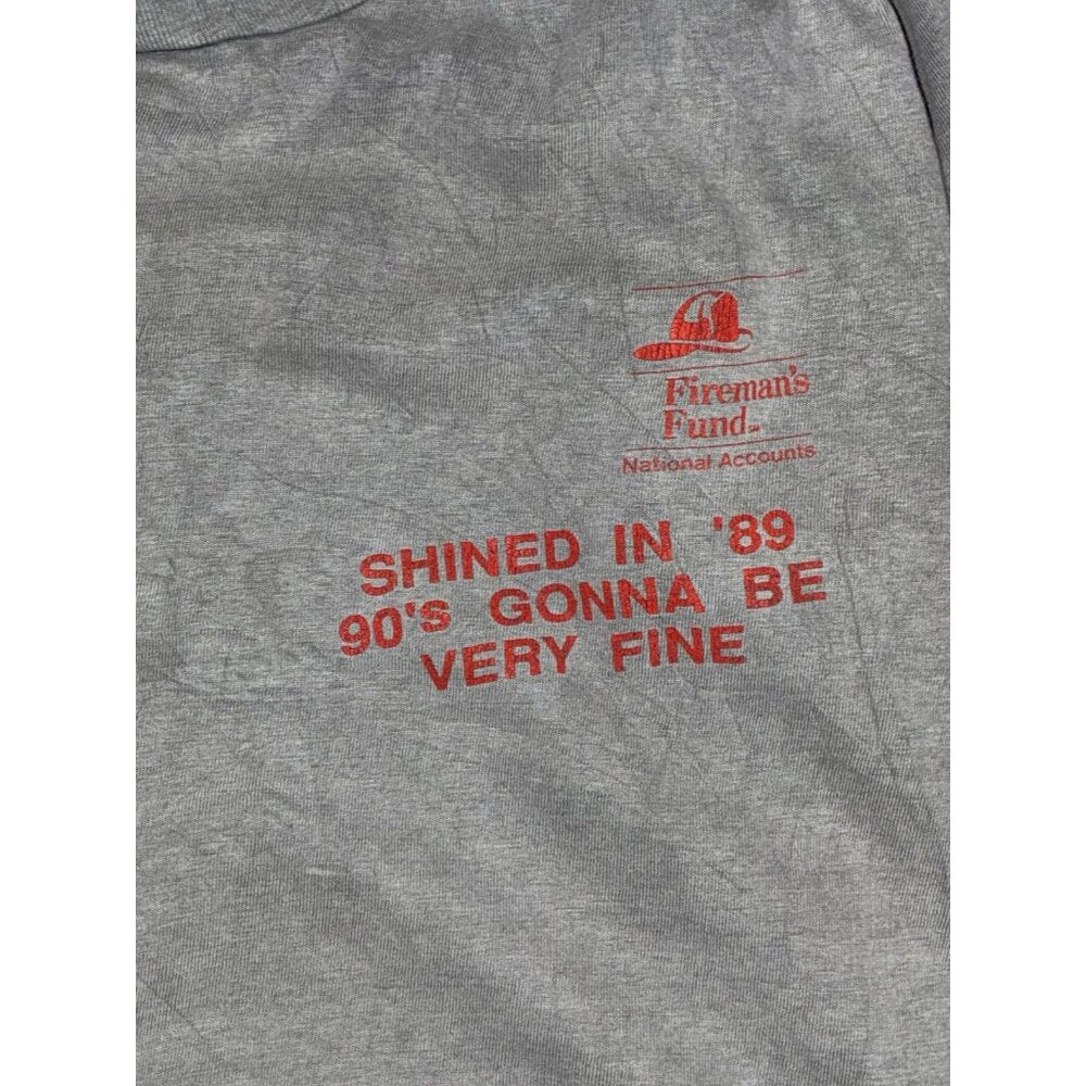 Vintage 80s Hanes Fireman’s Fund T Shirt Faded Sz XL Hanes