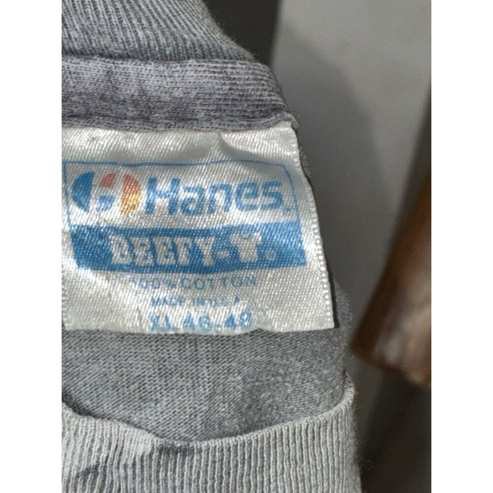 Vintage 80s Hanes Fireman’s Fund T Shirt Faded Sz XL Hanes