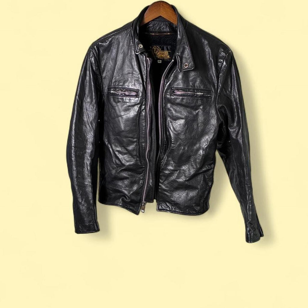 70s Branded Garments Leather Motorcycle Jacket