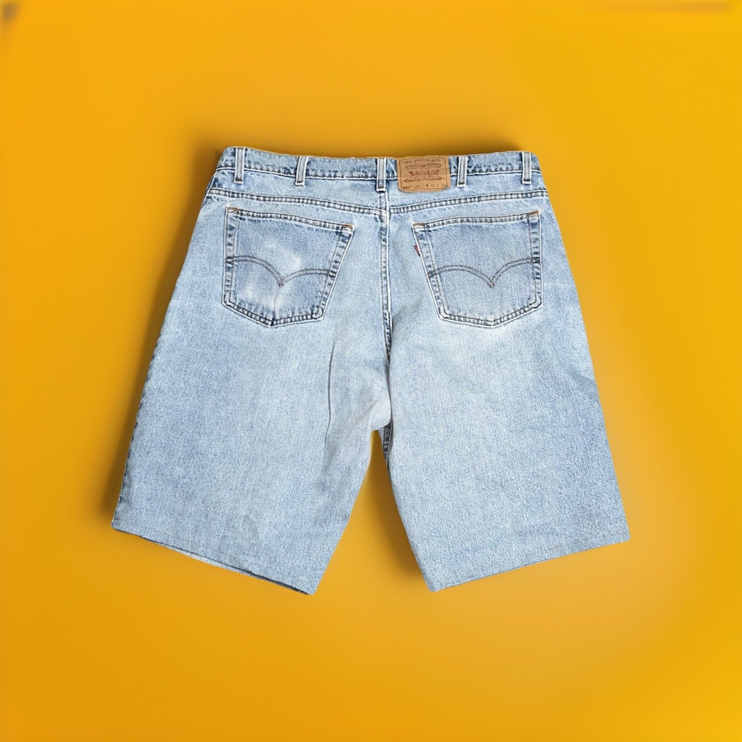 Custom Levi 560 Rhinestone Shorts Jorts Summer Casual Denim Loose Fit Sz 42