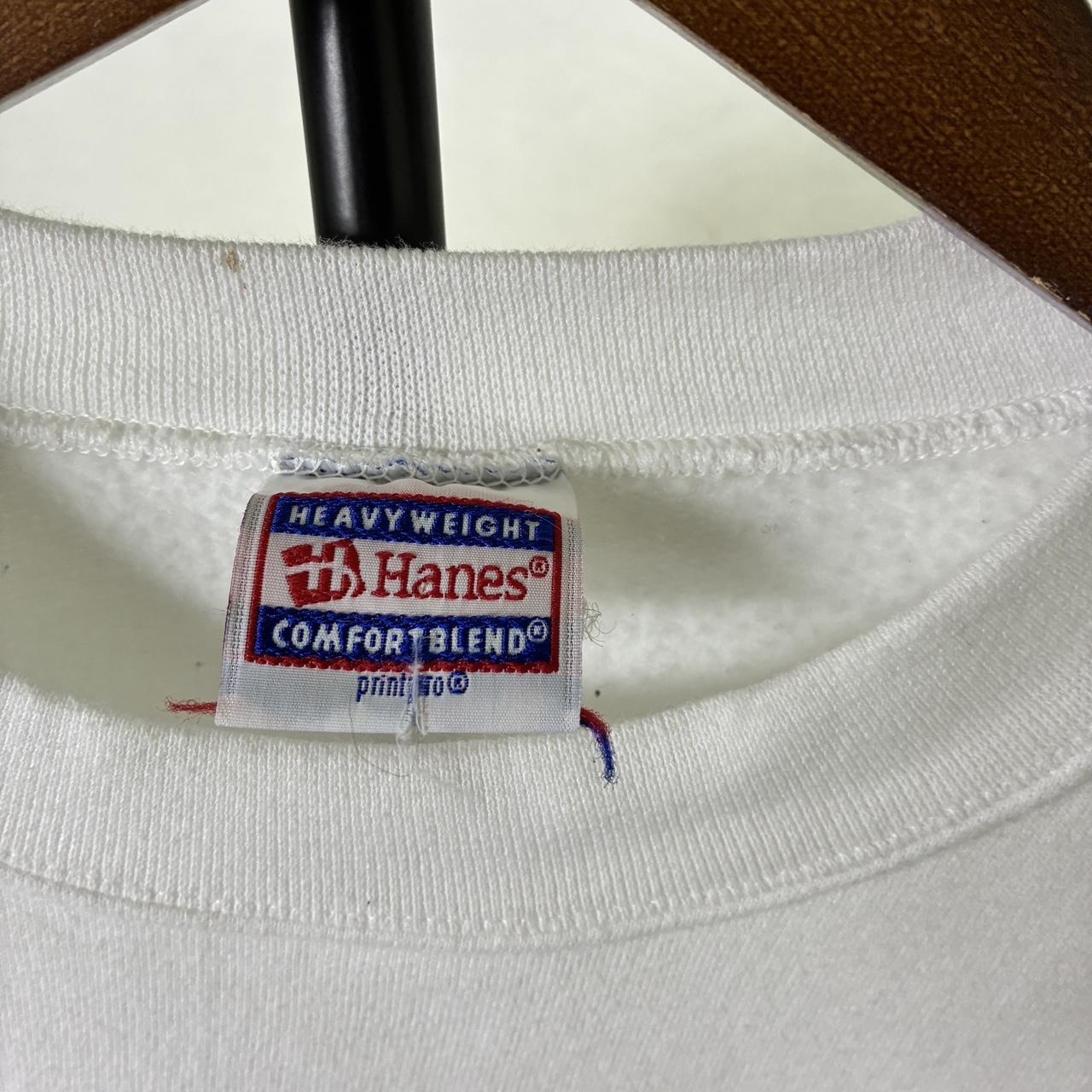 White Hanes Snowy Train Crewneck Sweatshirt