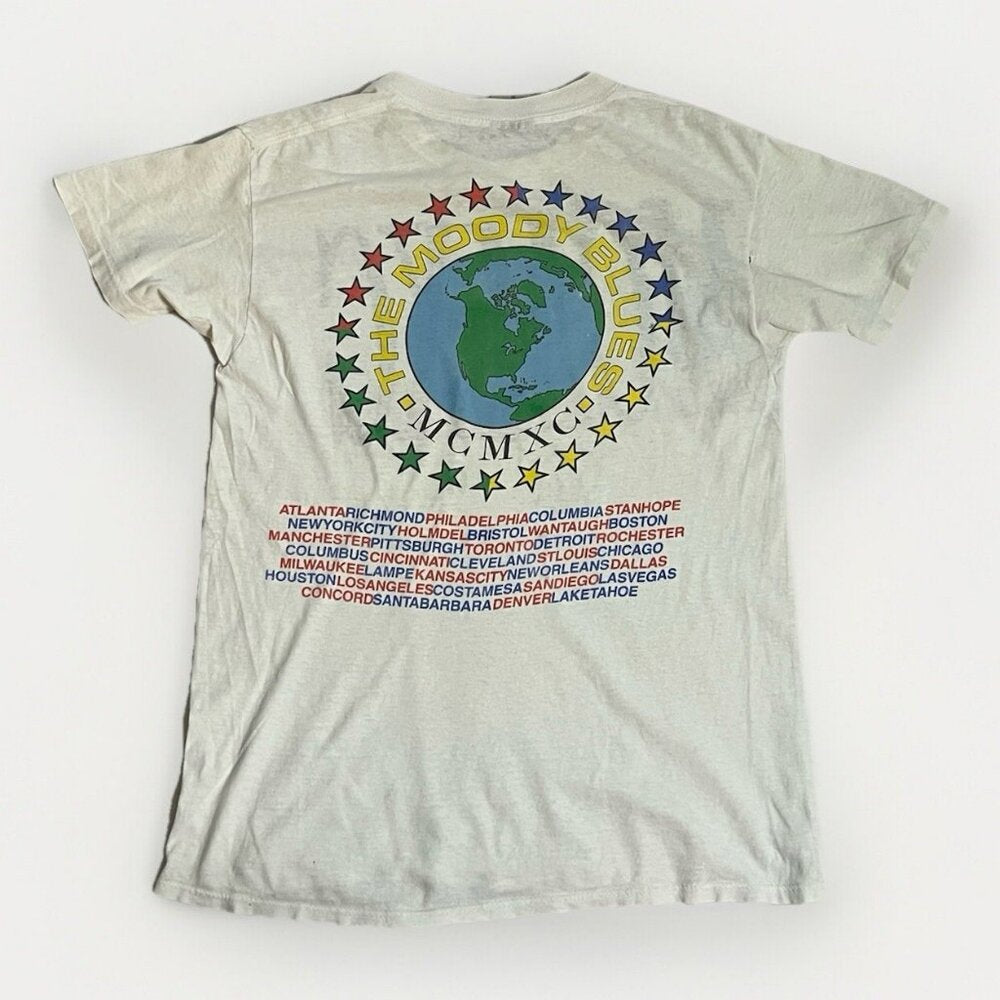 Vintage 1990 Brokum Moody Blues World Tour T Shirt