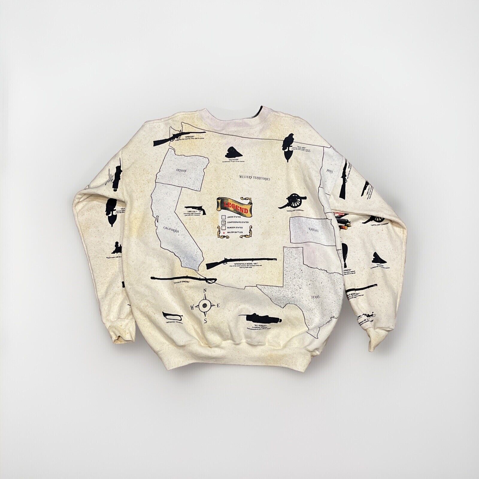 Vintage Civil War AOP Crewneck Sweatshirt