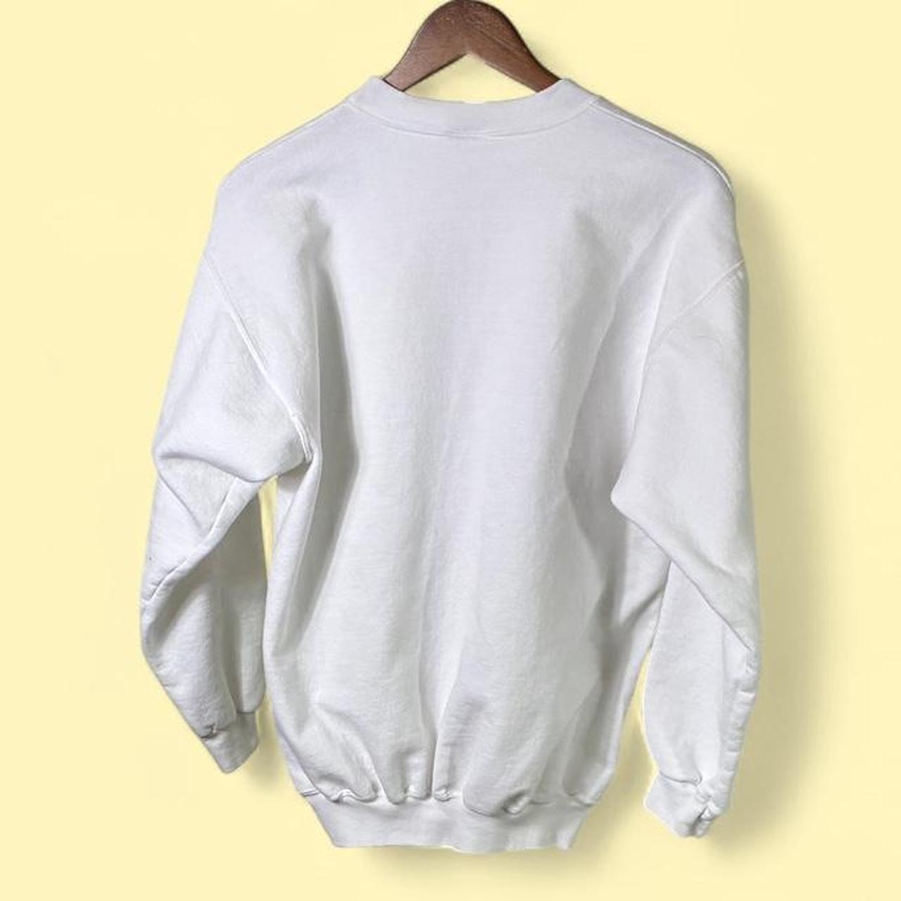 White Hanes Snowy Train Crewneck Sweatshirt