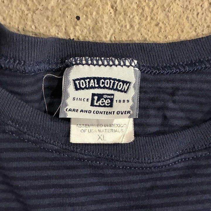 Vintage Lee Total Cotton Striped Blank Boxy Tee