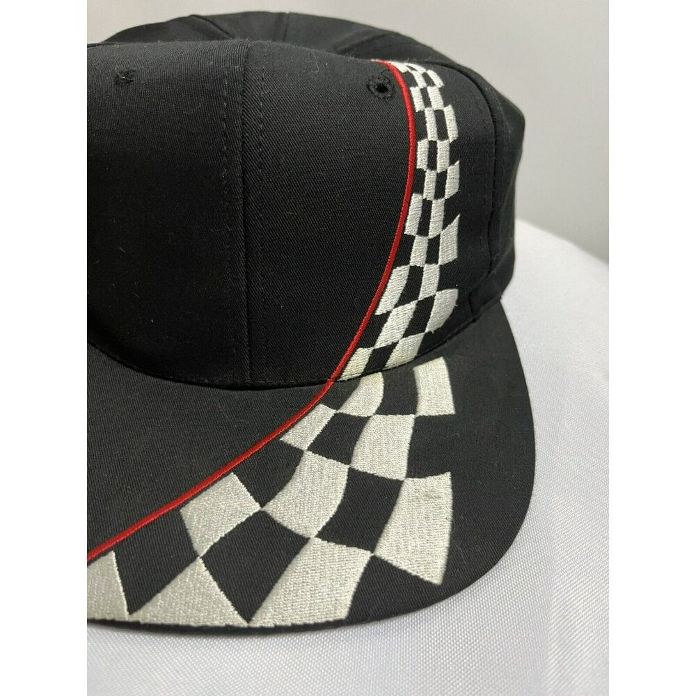 Vintage 90s Checkered Flag Snapback Hat