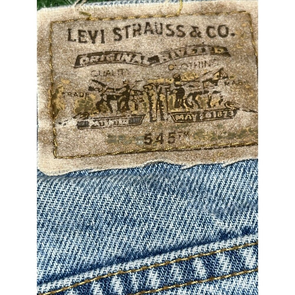 Custom Levi 545 Rhinestone Shorts Jorts Summer Casual Denim Loose Fit Sz 38