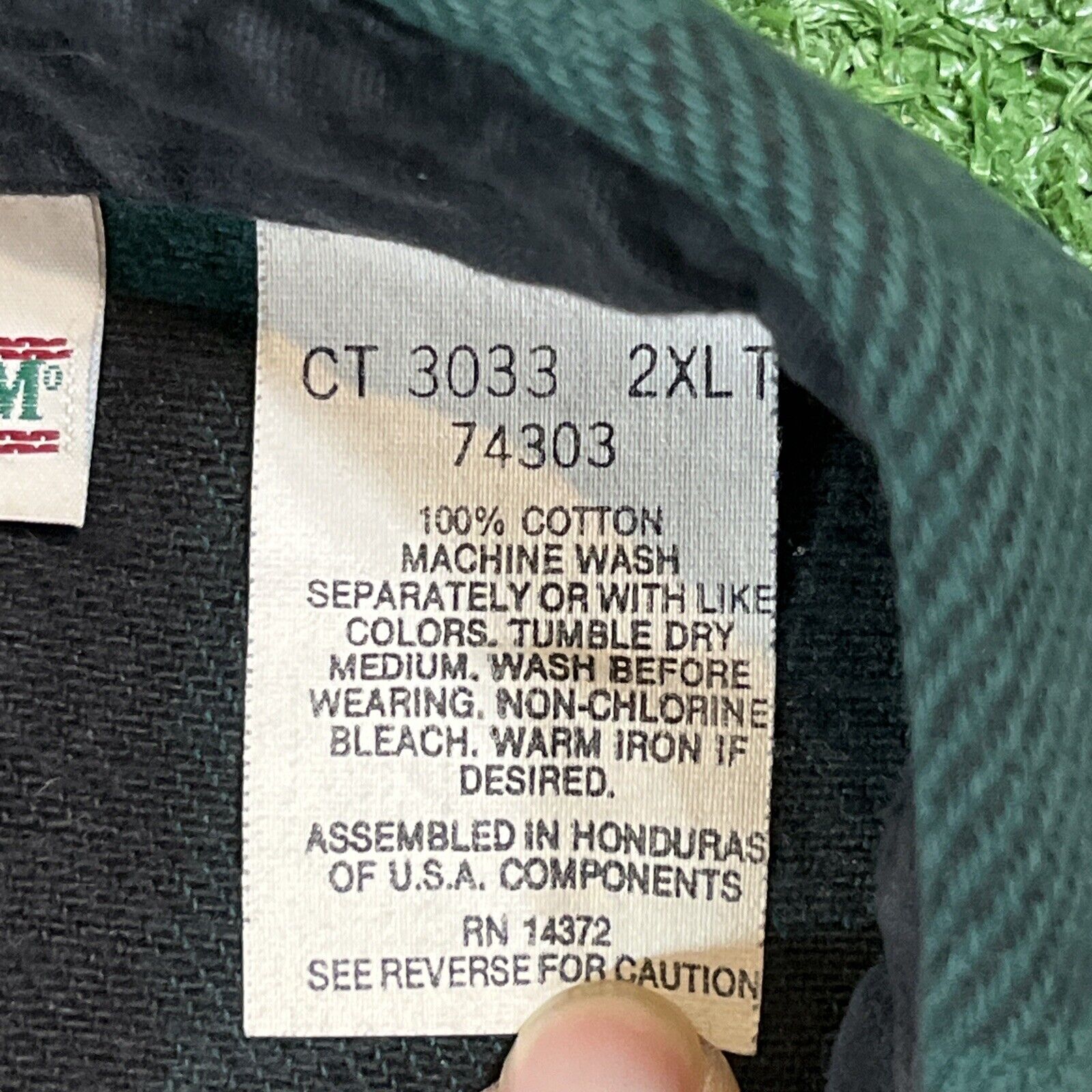 Vintage Field And Stream Heavy Flannel Shirt Multicolor Double Pocket 2XLT Green