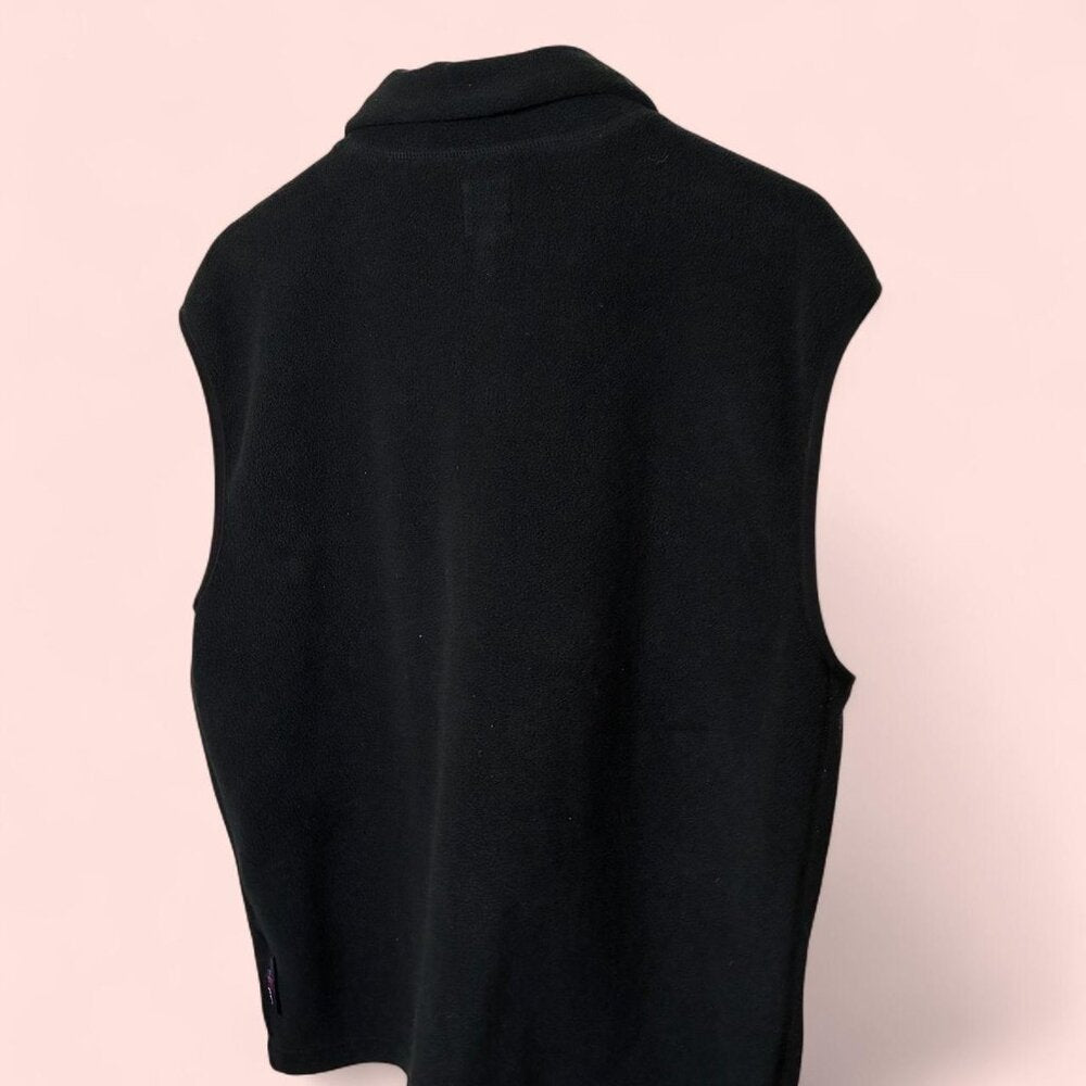 Vintage 90s Black Nautica Competition Fleece Vest