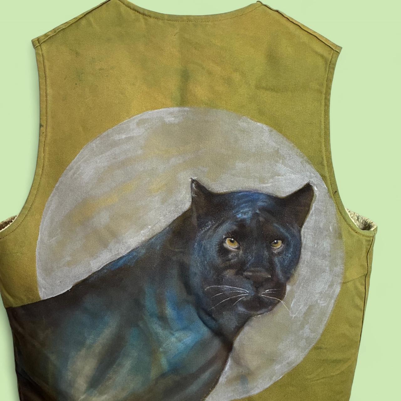 Custom Hand Painted Khaki Carhartt Sherpa Lined Canvas Vest