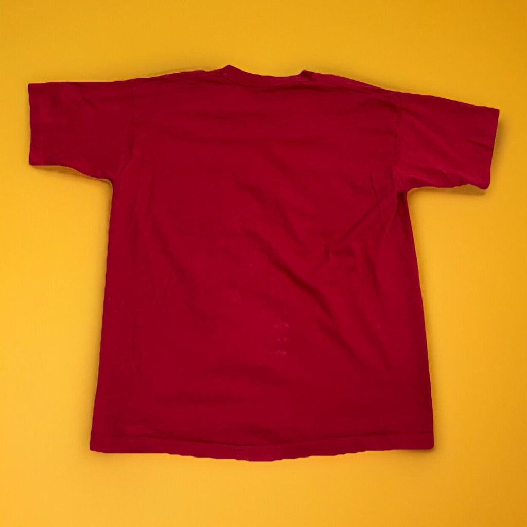 Vintage 80s 90s BVD Single Stitch Blank Selvedge Pocket T Shirt Red Size XL USA